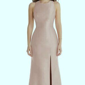 Alfred Sung D824 Toasted Sugar Jewel Neck Open Back Bow Gown